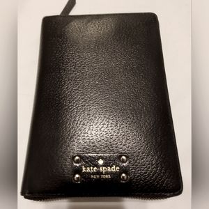 ♠️KATE SPADE NY Black textured leather, Gold embellished Wellesley Day Planner